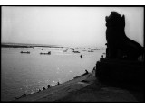 Evening at the confluence of the Tonle Sap and Mekong Rivers - silver gelatin print